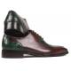 Paul Parkman "193BR82" Brown / Green Genuine Crocodile / Calfskin Oxfords  Shoes.